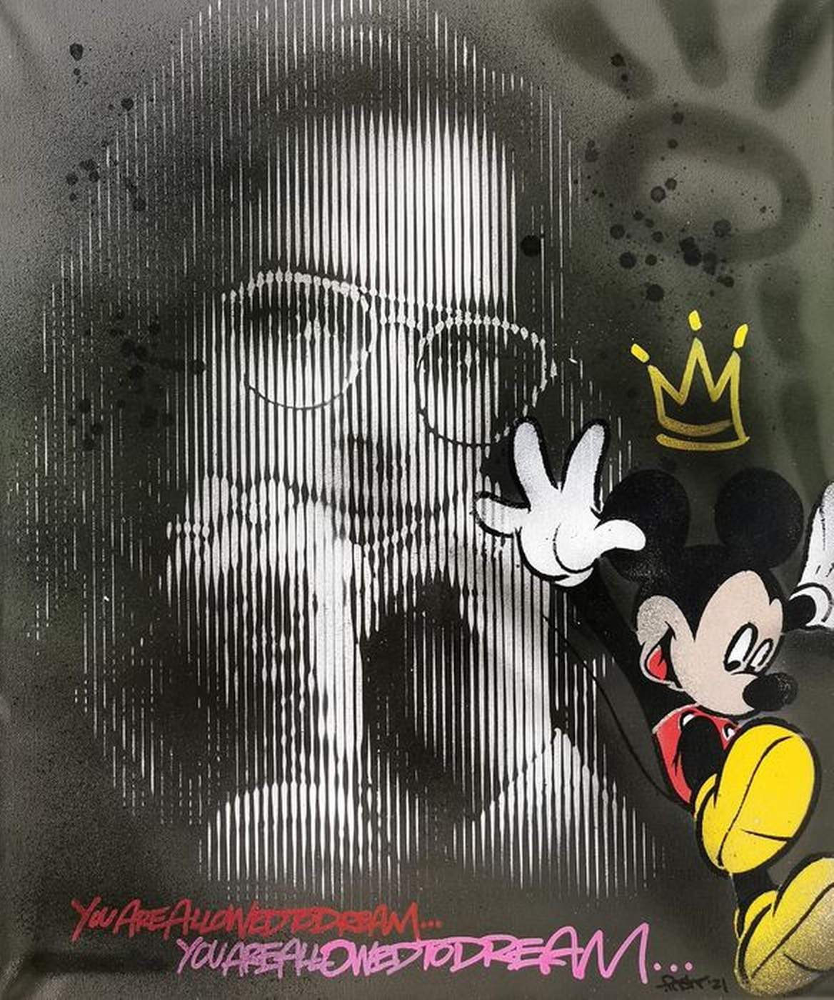 Pnshr (XX-XXI) - "Dreams" - Spray on canvas w/ COA 2021 – Bild 2