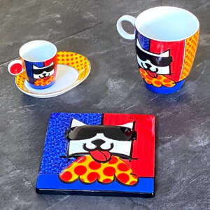 Romero Britto (1963) - LA CAT, porcelain set
