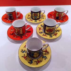 Keith Haring (1958-1990) - Complete collection Könitz porcelain espresso cups