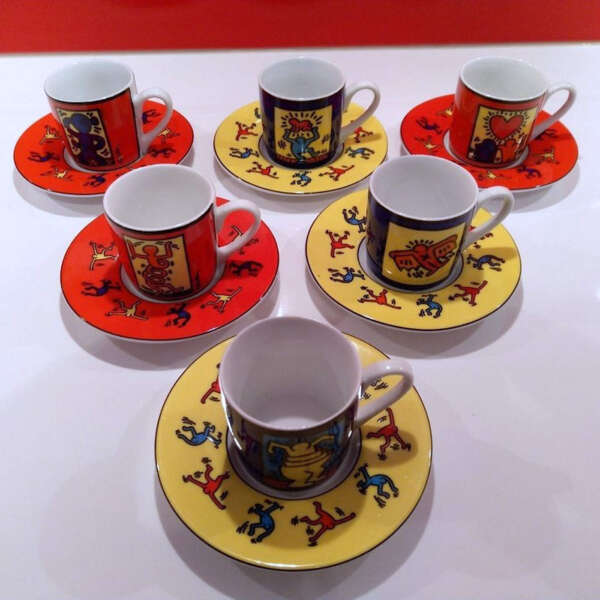 Keith Haring (1958-1990) - Complete collection Könitz porcelain espresso cups