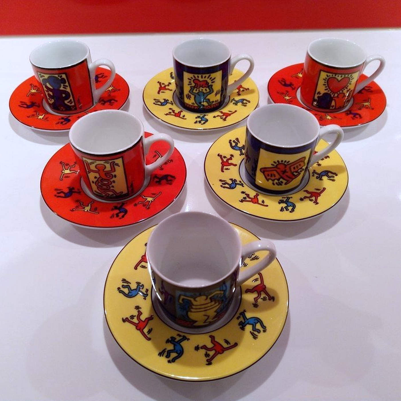 Keith Haring (1958-1990) - Complete collection Könitz porcelain espresso cups